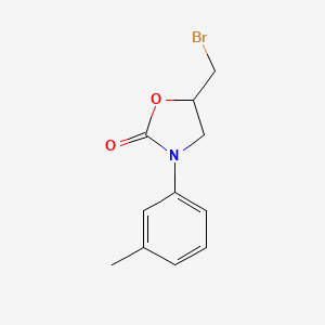 molecular formula C11H12BrNO2 B13230156 5-(Bromomethyl)-3-(3-methylphenyl)-1,3-oxazolidin-2-one 