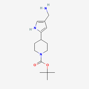molecular formula C15H25N3O2 B13230160 tert-Butyl 4-[4-(aminomethyl)-1H-pyrrol-2-yl]piperidine-1-carboxylate 