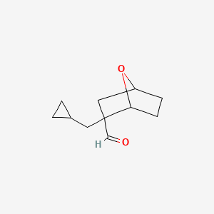 molecular formula C11H16O2 B13230180 2-(Cyclopropylmethyl)-7-oxabicyclo[2.2.1]heptane-2-carbaldehyde 