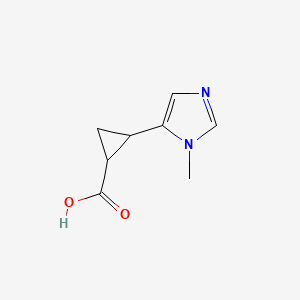 molecular formula C8H10N2O2 B13230184 2-(1-methyl-1H-imidazol-5-yl)cyclopropane-1-carboxylic acid 