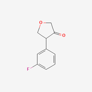 molecular formula C10H9FO2 B13230204 4-(3-Fluorophenyl)oxolan-3-one 