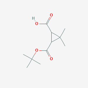 molecular formula C11H18O4 B13230210 3-(tert-Butoxycarbonyl)-2,2-dimethylcyclopropane-1-carboxylic acid 