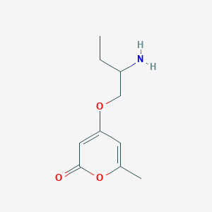 molecular formula C10H15NO3 B13230211 4-(2-Aminobutoxy)-6-methyl-2H-pyran-2-one 