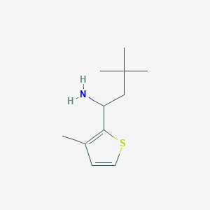 molecular formula C11H19NS B13230218 3,3-Dimethyl-1-(3-methyl(2-thienyl))butylamine 