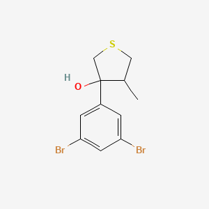 molecular formula C11H12Br2OS B13230228 3-(3,5-Dibromophenyl)-4-methylthiolan-3-ol 