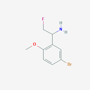 molecular formula C9H11BrFNO B13230239 1-(5-Bromo-2-methoxyphenyl)-2-fluoroethan-1-amine 