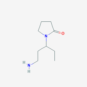 molecular formula C9H18N2O B13230263 1-(1-Aminopentan-3-yl)pyrrolidin-2-one 
