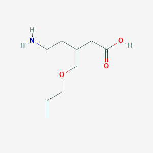 molecular formula C9H17NO3 B13230267 5-Amino-3-[(prop-2-en-1-yloxy)methyl]pentanoic acid 