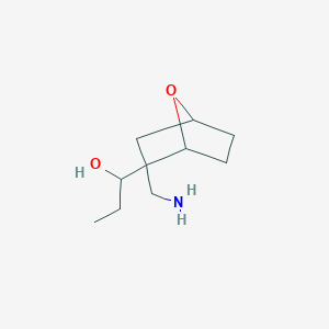 molecular formula C10H19NO2 B13230307 1-[2-(Aminomethyl)-7-oxabicyclo[2.2.1]heptan-2-YL]propan-1-OL 