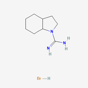 molecular formula C9H18BrN3 B13230328 octahydro-1H-indole-1-carboximidamide hydrobromide 