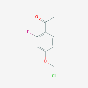 molecular formula C9H8ClFO2 B13230335 1-[4-(Chloromethoxy)-2-fluorophenyl]ethan-1-one 