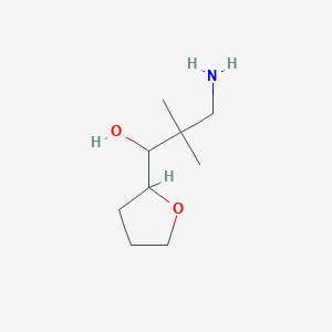 molecular formula C9H19NO2 B13230349 3-Amino-2,2-dimethyl-1-(oxolan-2-YL)propan-1-OL 