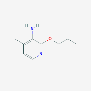 molecular formula C10H16N2O B13230360 2-(Butan-2-yloxy)-4-methylpyridin-3-amine 