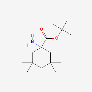 molecular formula C15H29NO2 B13230388 tert-Butyl 1-amino-3,3,5,5-tetramethylcyclohexane-1-carboxylate 