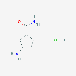 molecular formula C6H13ClN2O B13230421 3-Aminocyclopentane-1-carboxamide hydrochloride 