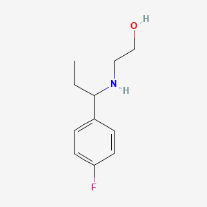 molecular formula C11H16FNO B13230431 2-{[1-(4-Fluorophenyl)propyl]amino}ethan-1-ol 