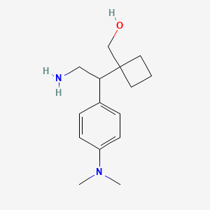 molecular formula C15H24N2O B13230432 (1-{2-Amino-1-[4-(dimethylamino)phenyl]ethyl}cyclobutyl)methanol 