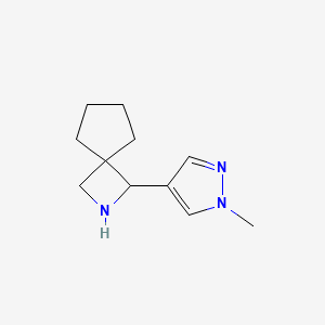molecular formula C11H17N3 B13230437 1-(1-Methyl-1H-pyrazol-4-yl)-2-azaspiro[3.4]octane 
