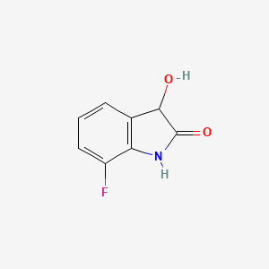 molecular formula C8H6FNO2 B13230486 7-Fluoro-3-hydroxy-2,3-dihydro-1H-indol-2-one 