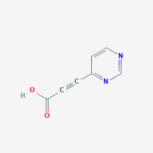 molecular formula C7H4N2O2 B13230499 3-(Pyrimidin-4-yl)propiolic acid 