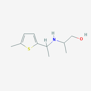 molecular formula C10H17NOS B13230513 2-((1-(5-Methylthiophen-2-yl)ethyl)amino)propan-1-ol 