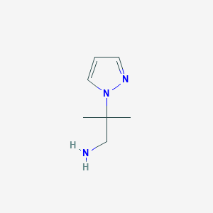 molecular formula C7H13N3 B13230515 2-methyl-2-(1H-pyrazol-1-yl)propan-1-amine 
