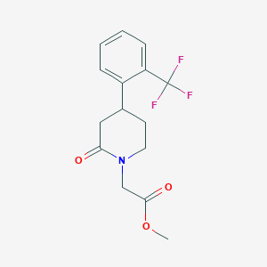 molecular formula C15H16F3NO3 B13230521 Methyl 2-{2-oxo-4-[2-(trifluoromethyl)phenyl]piperidin-1-yl}acetate 