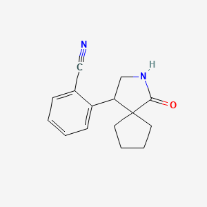 molecular formula C15H16N2O B13230530 2-{1-Oxo-2-azaspiro[4.4]nonan-4-yl}benzonitrile 