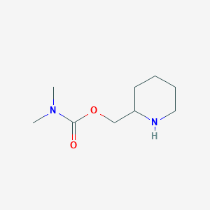 molecular formula C9H18N2O2 B13230545 Piperidin-2-ylmethyl dimethylcarbamate 