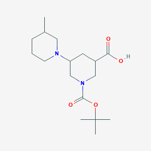 molecular formula C17H30N2O4 B13230546 1-[(tert-Butoxy)carbonyl]-5-(3-methylpiperidin-1-yl)piperidine-3-carboxylic acid 