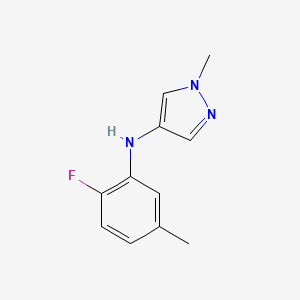 molecular formula C11H12FN3 B13230552 N-(2-Fluoro-5-methylphenyl)-1-methyl-1H-pyrazol-4-amine 