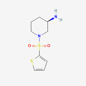 molecular formula C9H14N2O2S2 B13230570 (3R)-1-(Thiophene-2-sulfonyl)piperidin-3-amine 