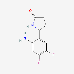 molecular formula C10H10F2N2O B13230585 5-(2-Amino-4,5-difluorophenyl)pyrrolidin-2-one 
