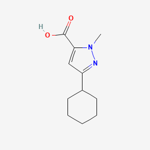 molecular formula C11H16N2O2 B13230602 3-Cyclohexyl-1-methyl-1H-pyrazole-5-carboxylic acid 