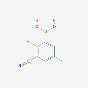 molecular formula C8H7BFNO2 B13230626 (3-Cyano-2-fluoro-5-methylphenyl)boronic acid 