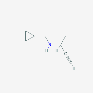 molecular formula C8H13N B13230633 (But-3-yn-2-yl)(cyclopropylmethyl)amine 