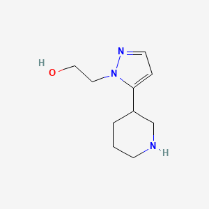 molecular formula C10H17N3O B13230641 2-[5-(piperidin-3-yl)-1H-pyrazol-1-yl]ethan-1-ol 