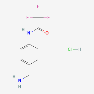 molecular formula C9H10ClF3N2O B13230659 N-[4-(aminomethyl)phenyl]-2,2,2-trifluoroacetamide hydrochloride 