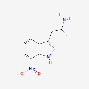 molecular formula C11H13N3O2 B13230664 1-(7-Nitro-1H-indol-3-yl)propan-2-amine 