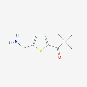 molecular formula C10H15NOS B13230677 1-[5-(Aminomethyl)thiophen-2-yl]-2,2-dimethylpropan-1-one 