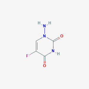 molecular formula C4H4FN3O2 B13230686 1-Amino-5-fluoropyrimidine-2,4(1H,3H)-dione CAS No. 91286-55-4