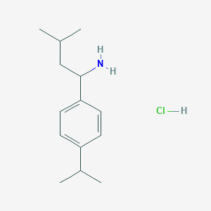 molecular formula C14H24ClN B13230698 1-(4-Isopropylphenyl)-3-methylbutan-1-amine hydrochloride 