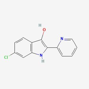 molecular formula C13H9ClN2O B13230717 6-chloro-2-(pyridin-2-yl)-1H-indol-3-ol 