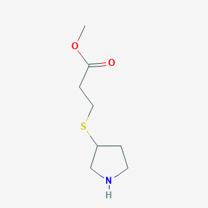 molecular formula C8H15NO2S B13230723 Methyl 3-(pyrrolidin-3-ylsulfanyl)propanoate 