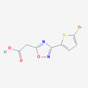 molecular formula C8H5BrN2O3S B13230726 2-(3-(5-Bromothiophen-2-yl)-1,2,4-oxadiazol-5-yl)acetic acid 