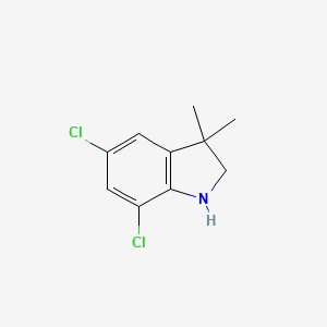 molecular formula C10H11Cl2N B13230756 5,7-dichloro-3,3-dimethyl-2,3-dihydro-1H-indole 