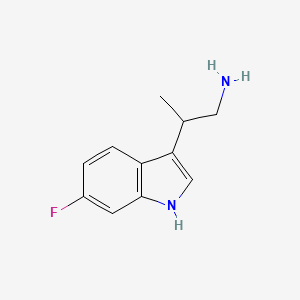 molecular formula C11H13FN2 B13230765 2-(6-Fluoro-1H-indol-3-yl)propylamine CAS No. 77590-52-4