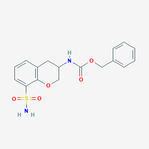 molecular formula C17H18N2O5S B13230784 Benzyl N-(8-sulfamoyl-3,4-dihydro-2H-1-benzopyran-3-yl)carbamate 
