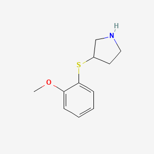 molecular formula C11H15NOS B13230792 3-((2-Methoxyphenyl)thio)pyrrolidine 
