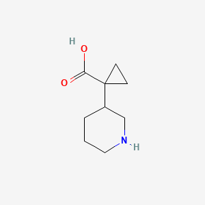 molecular formula C9H15NO2 B13230798 1-(Piperidin-3-yl)cyclopropane-1-carboxylic acid 